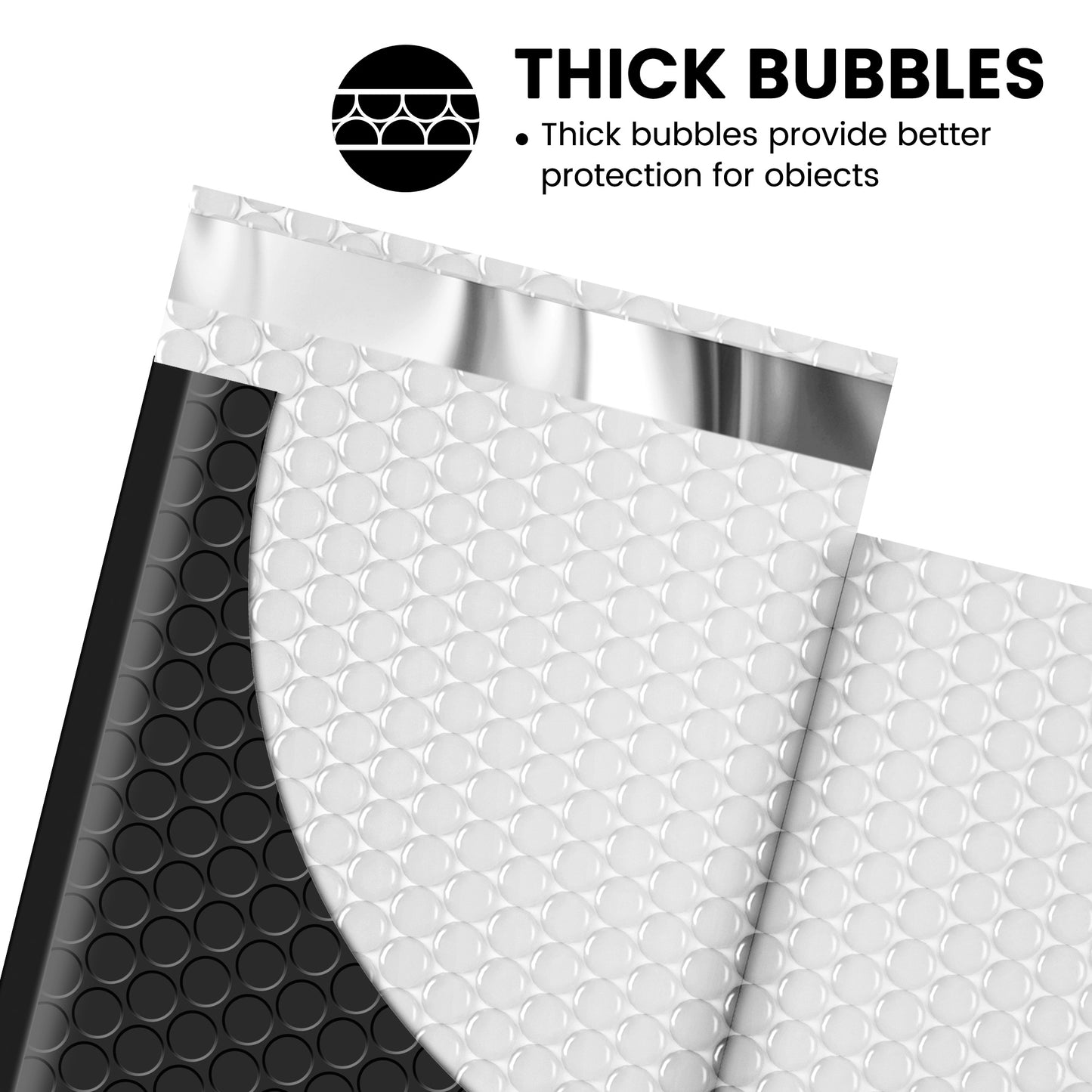 Metronic 4x8 inch Black Bubble-Mailer Padded Envelope Waterproof Self Seal Adhesive Shipping Bags,Padded Envelopes for Shipping, Mailing, Packaging