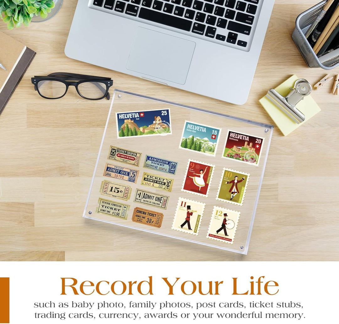 TWING 6 Pack 8 x 10 Acrylic Picture Frames, Magnetic Lucite Clear Picture Frame, 8 by 10 Magnetic Photo Frame Self Standing Double Sided, Gift