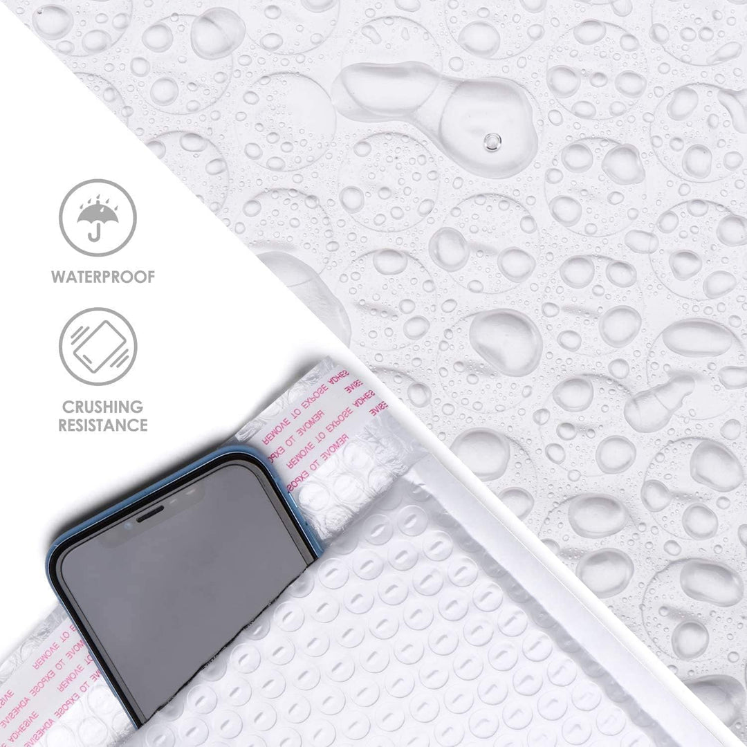 Metronic 1000 Pack Bubble Mailer 4X8 Inch White,Usable Size 4x7 Waterproof Padded Envelopes,Self-Seal Small Bubble Mailers Cushioning for Shipping,Jewelry Makeup Supplies, Packaging Bulk