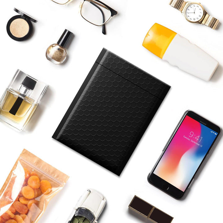 Metronic Bubble Mailer 4x8 Inch 100 Pack Usable Size 4x7" Small Bubble Mailers Black Padded Envelope Self-Seal, Cushioning Padded Mailers for Gifts, Small Items, Makeup Supplies