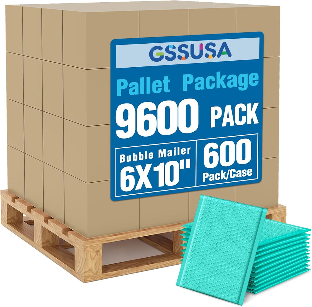 GSSUSA Teal Bubble Mailers 6x10 Small Padded Envelopes 9600 Pack,Strong Adhesion Shipping Mailer Self-Seal Bubble Envelopes for Small Business