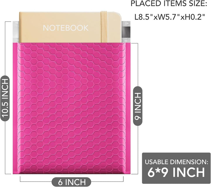 GSSUSA Pink Bubble Mailers 6x10 Small Padded Envelopes 9600 Pack,1 Pallet,Strong Adhesion Shipping Mailer Self-Seal Bubble Envelopes for Small Business