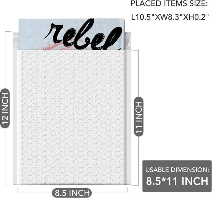GSSUSA White Bubble Mailers 8.5x12 Padded Envelopes,1 Pallet Pack of 6000 Self-Seal Packaging Bags, Small Business Supplies, Shipping Envelopes, Mailing Bags, Packaging for Small Business