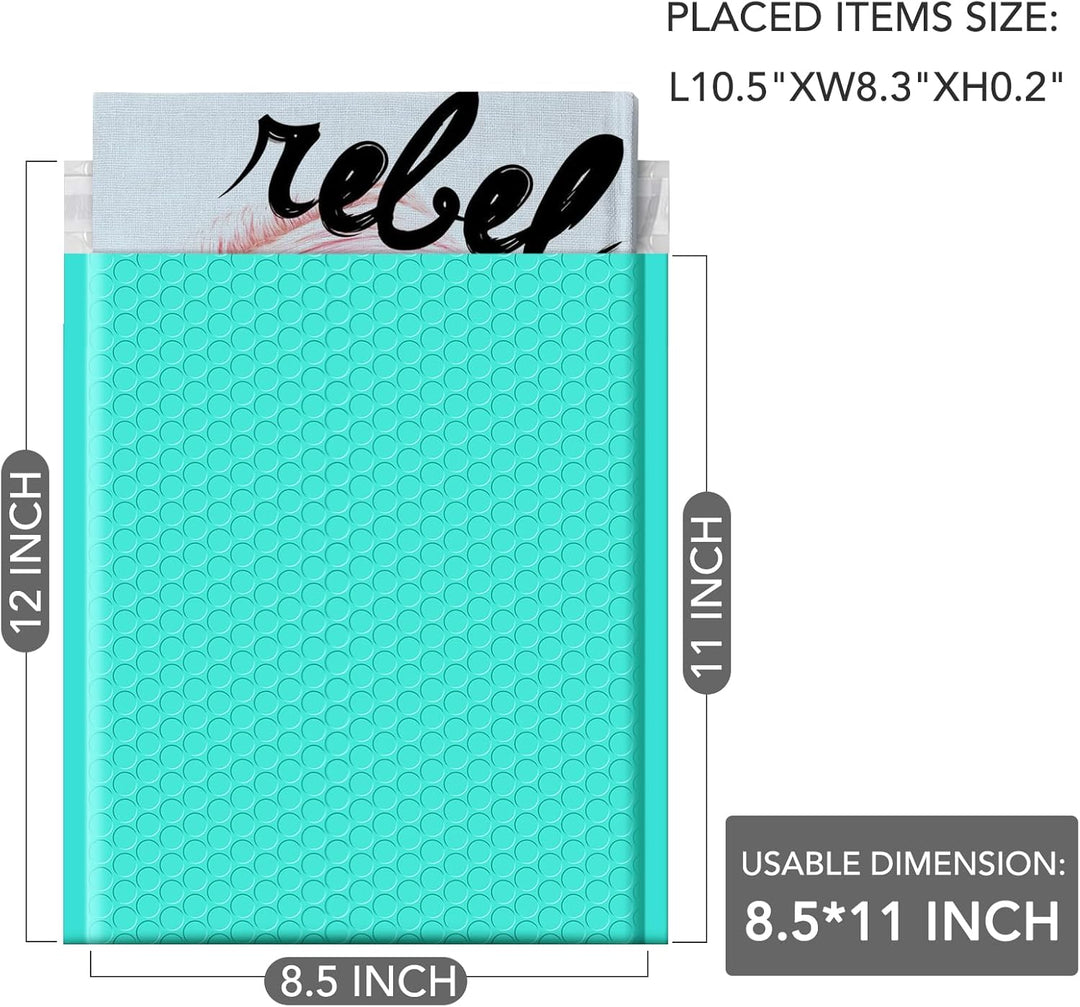 GSSUSA Teal Bubble Mailers 8.5x12 Padded Envelopes,1 Pallet Pack of 6000 Self-Seal Packaging Bags, Small Business Supplies, Shipping Envelopes, Mailing Bags, Packaging for Small Business