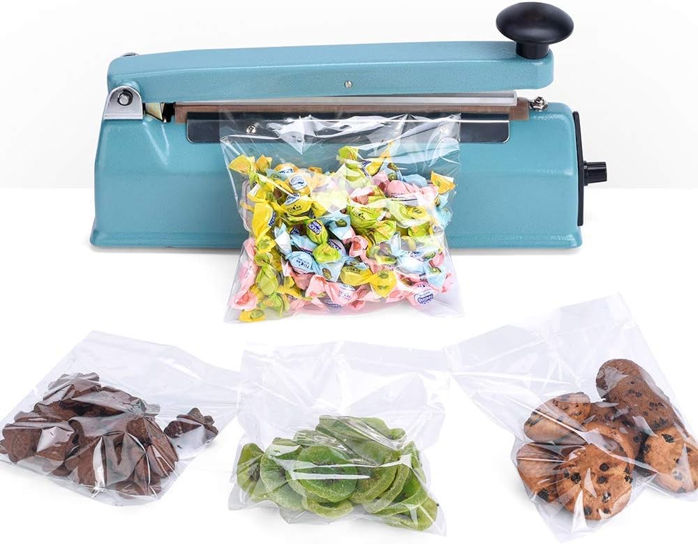 METRONIC Impulse Sealer 8 inch, Manual Heat Sealer Machine for Plastic  Bags, Shrink Wrap Bag Sealers Heavy Duty Sealing Machine With Repair Kit  (Blue)