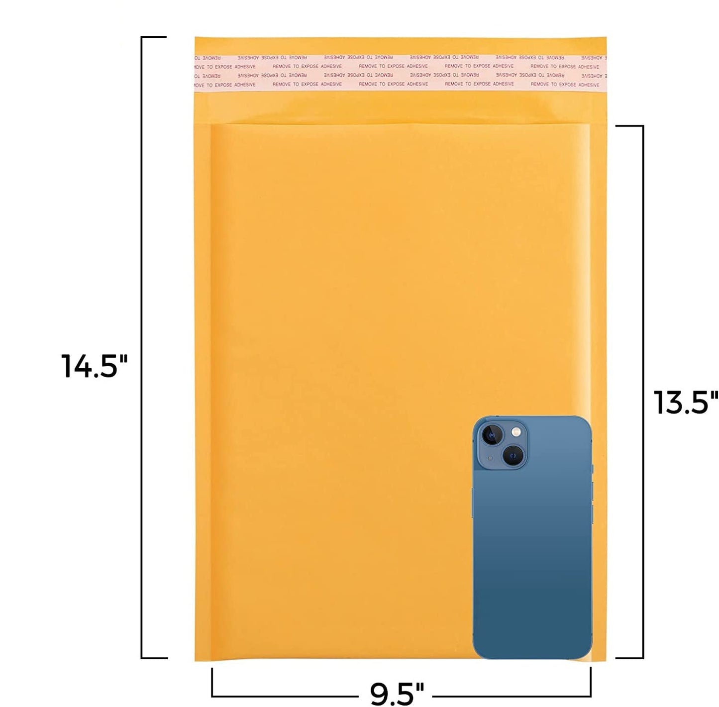 9.5x14.5 Kraft Bubble-Mailer Padded Envelope Yellow - JiaroPack