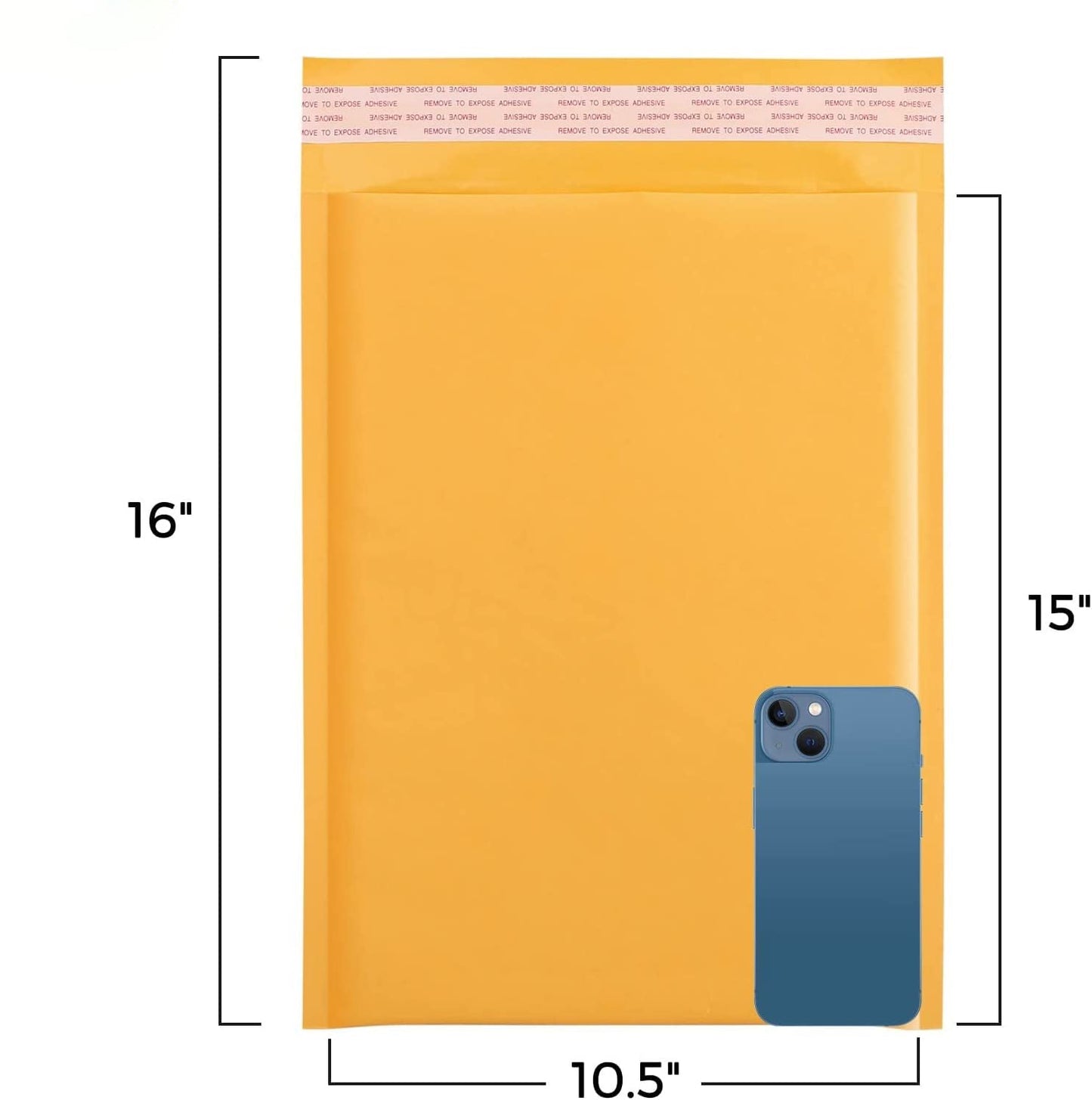 10.5x16 Kraft Bubble-Mailer Padded Envelope Yellow - JiaroPack