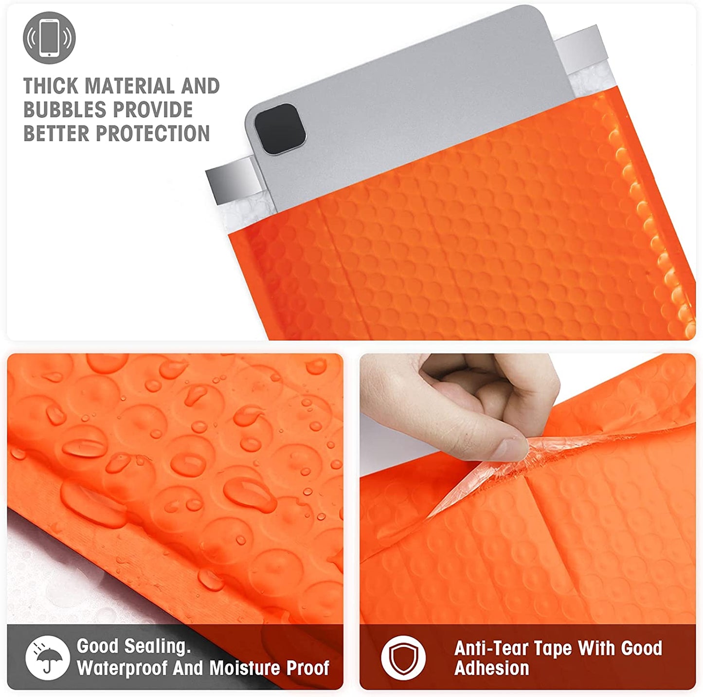 8.5x12 Bubble-Mailer Padded Envelope | Orange - JiaroPack