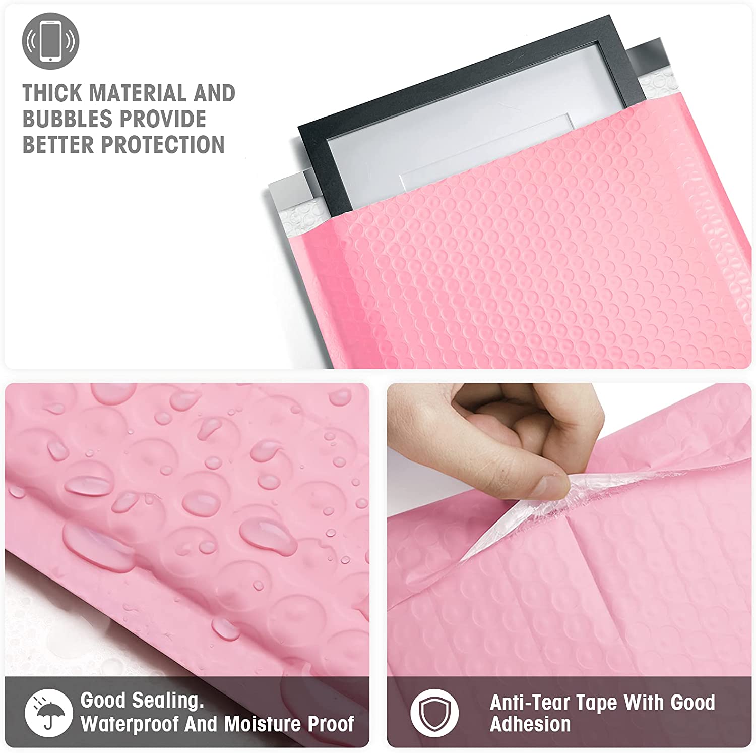 10.5x16 Bubble-Mailer Padded Envelope | Sakura Pink - JiaroPack