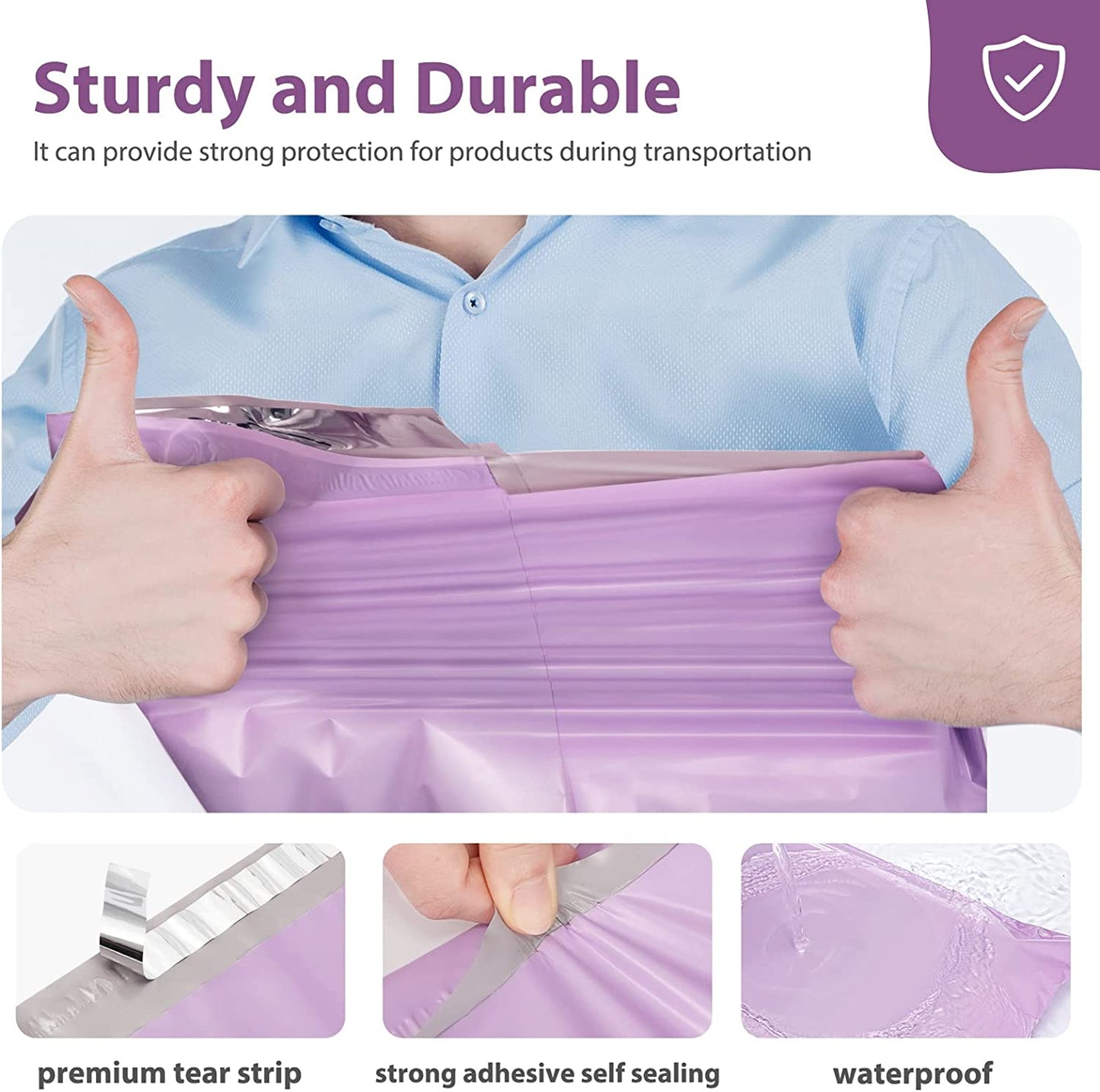 24x24 Poly-Mailer Envelope Shipping Bags | Light Purple - JiaroPack