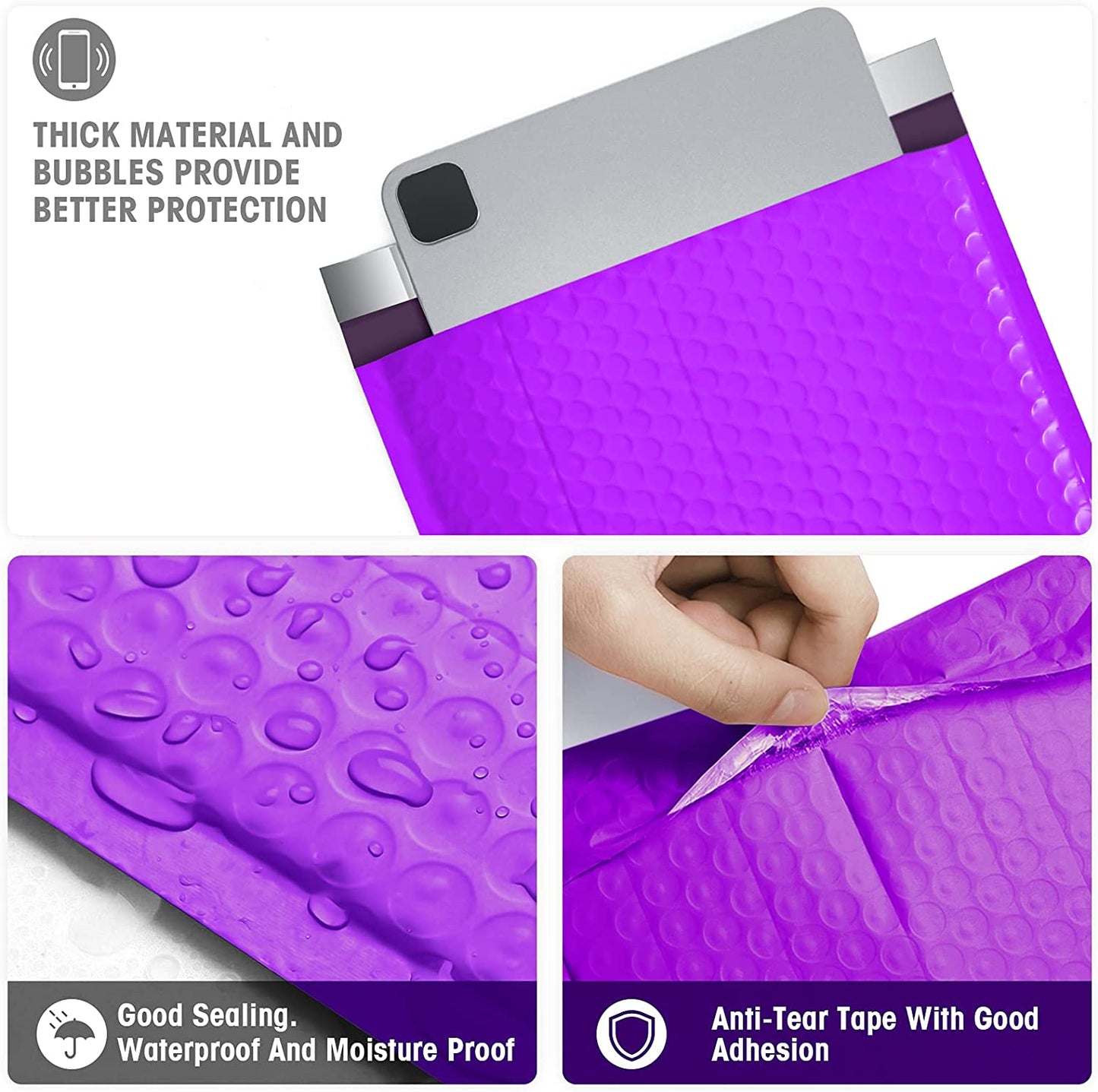 9.5x14.5 Bubble-Mailer Padded Envelope | Purple - JiaroPack