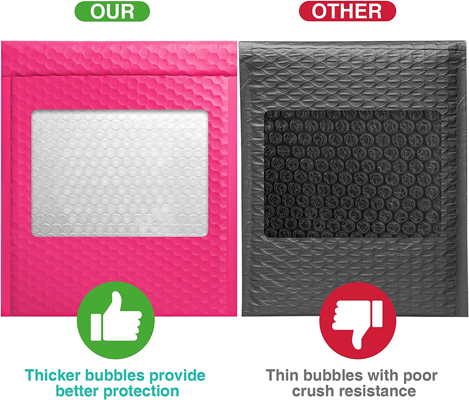 8.5x12 Bubble-Mailer Padded Envelope | Hot Pink - JiaroPack