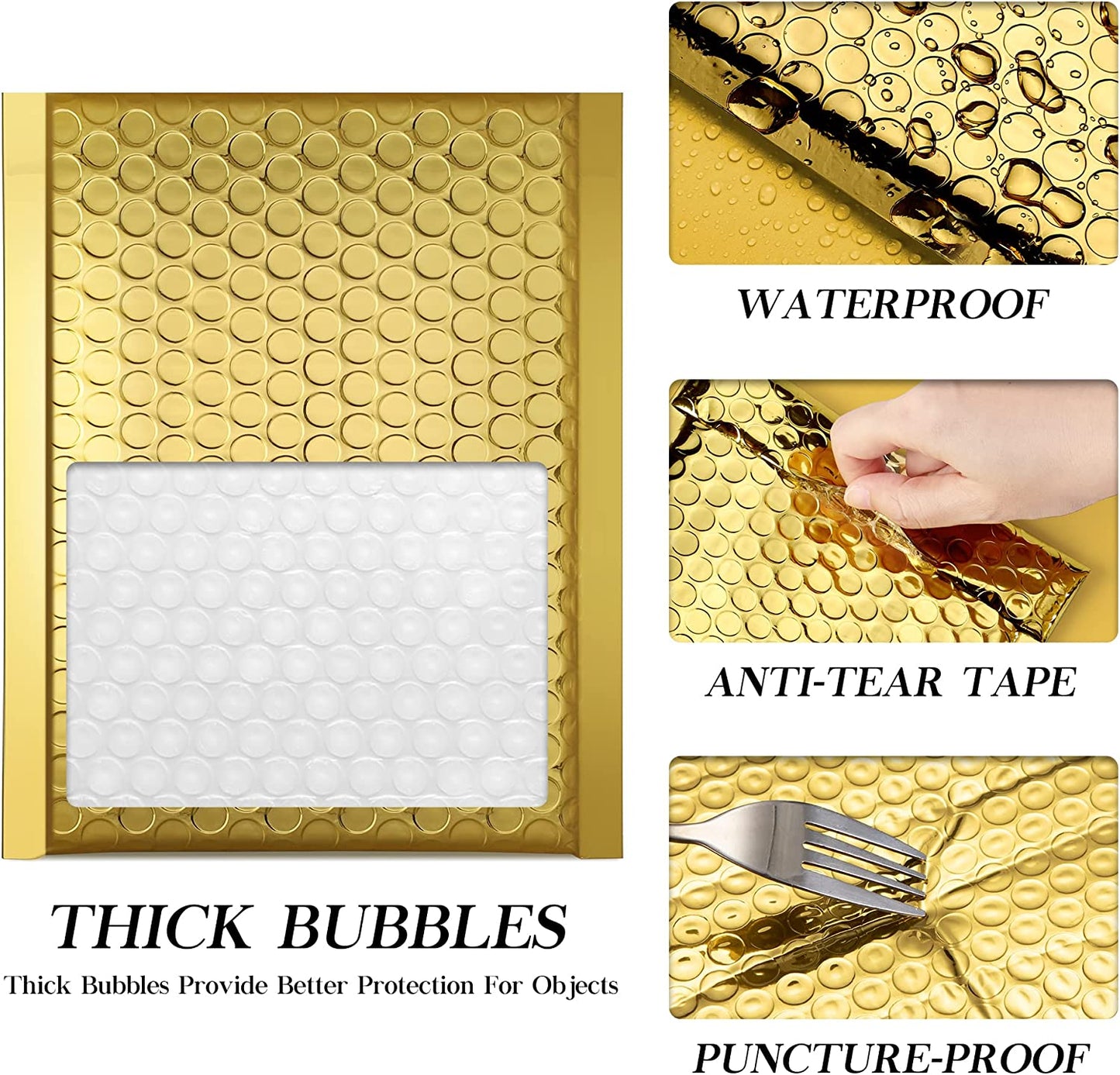 6x10 Bubble-Mailer Padded Envelope | Gold - JiaroPack