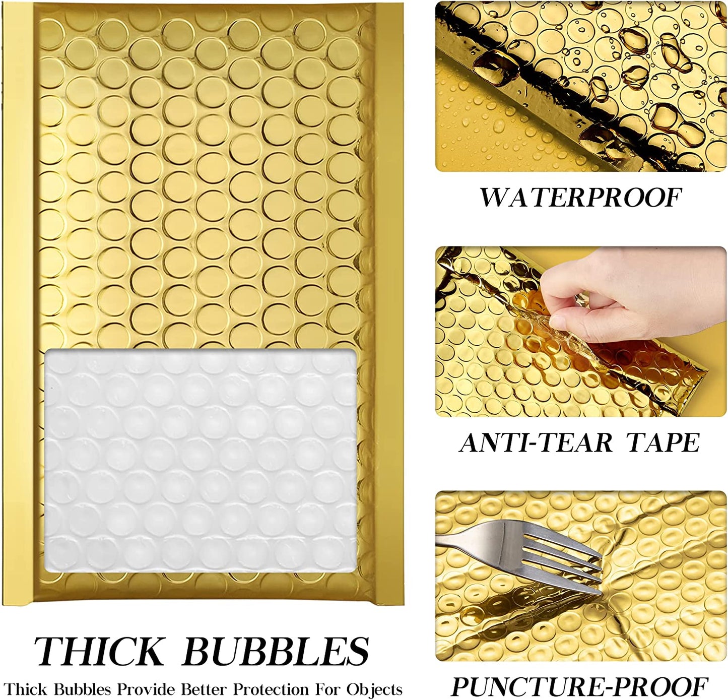 4x8 Bubble-Mailer Padded Envelope | Gold - JiaroPack